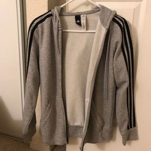 Adidas zip up jacket small gray